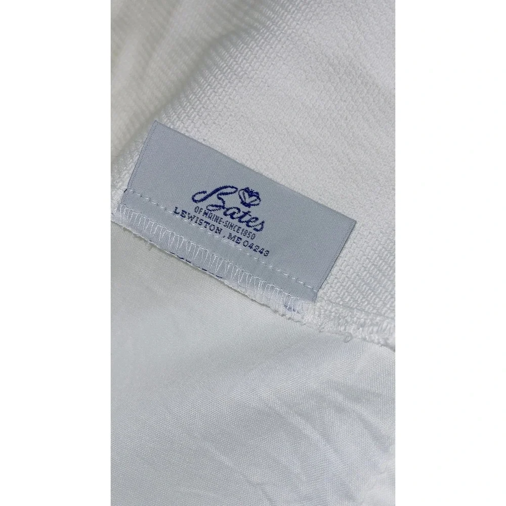 Bates of Maine Woven White Cotton Bedspread Twin Coverlet Made in Portugal